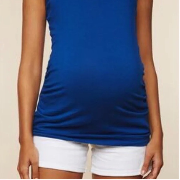 Maternity White Denim Shorts - Picture 4 of 4